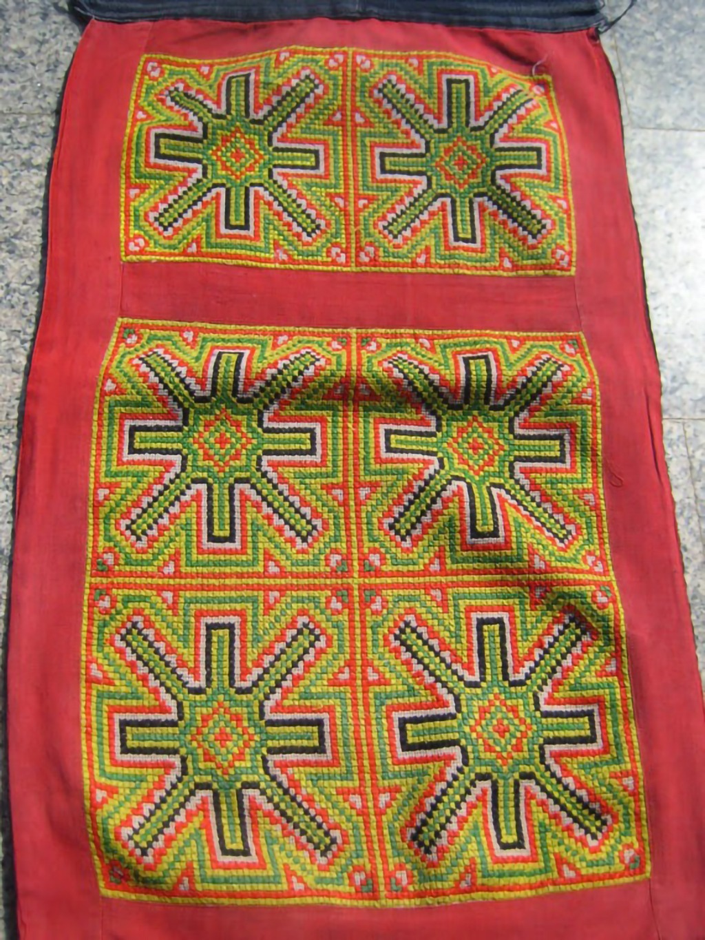 Vintage Hmong Fabric, handmade tapestry textiles, hill tribal fabric